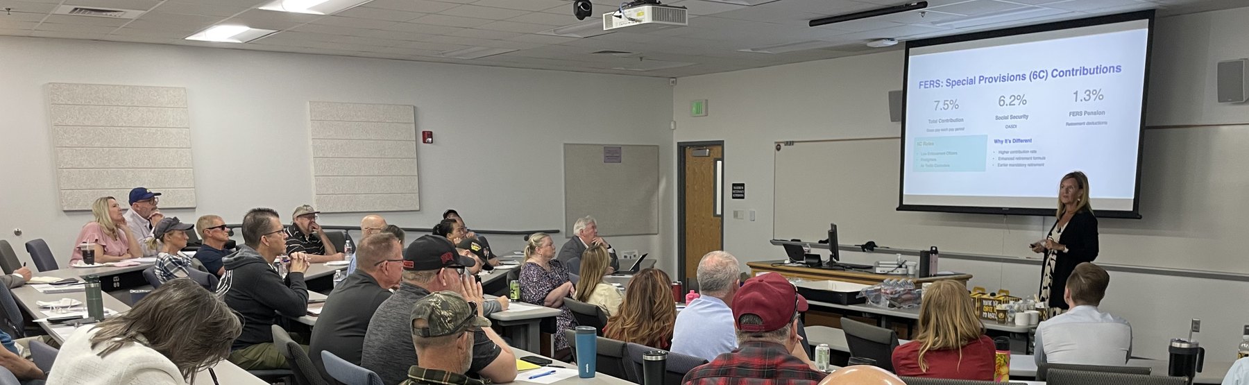 Ann Werts leading a federal benefits workshop